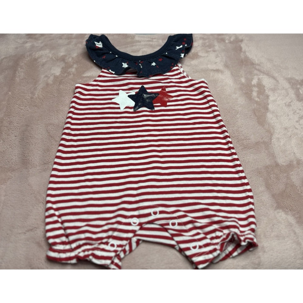 Way to‎ Celebrate Patriotic Fourth Of July Stars USA Flag 0-3 Months Baby Romper